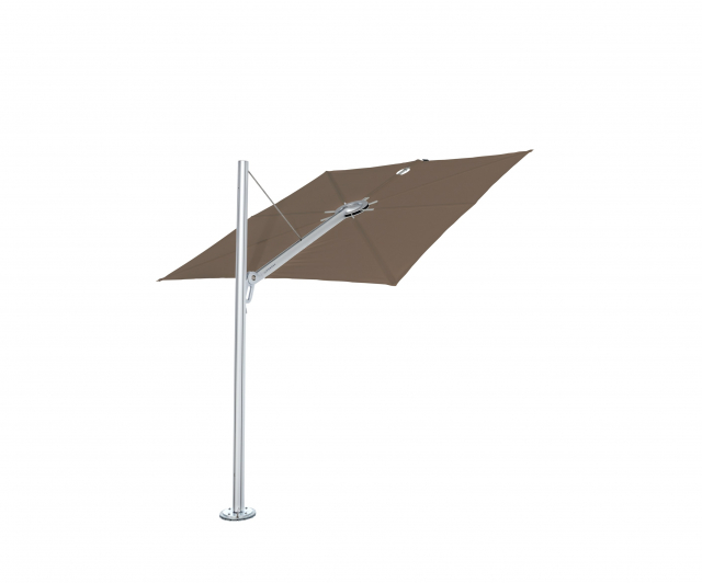 Spectra parasoll straight (90°), square 300x300 cm -Alu Taupe