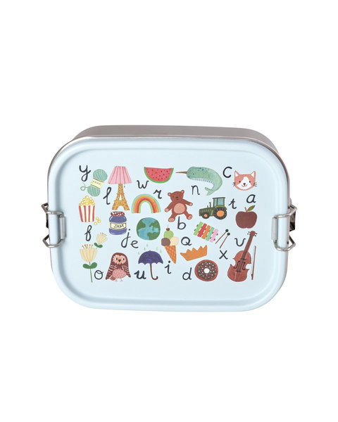 Stainless steel lunchbox ABC - blue
