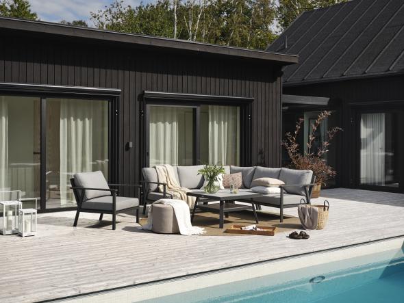 Samvaro loungegrupp låg, bygg själv - antracit/pearl grey dyna