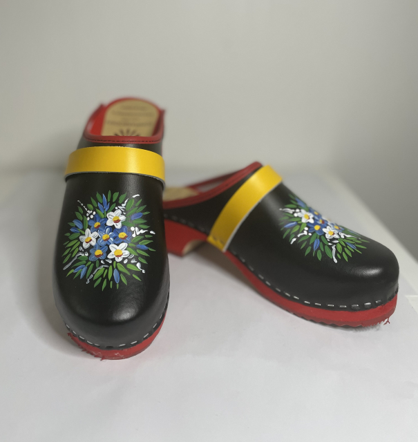 Tofflor - Blå/vit bukett