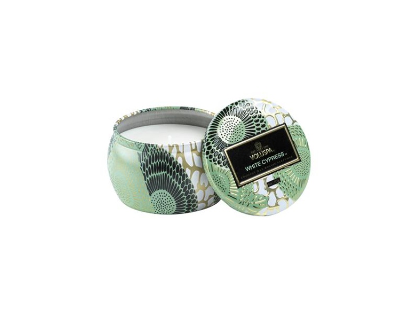 White Cypress doftljus, mini