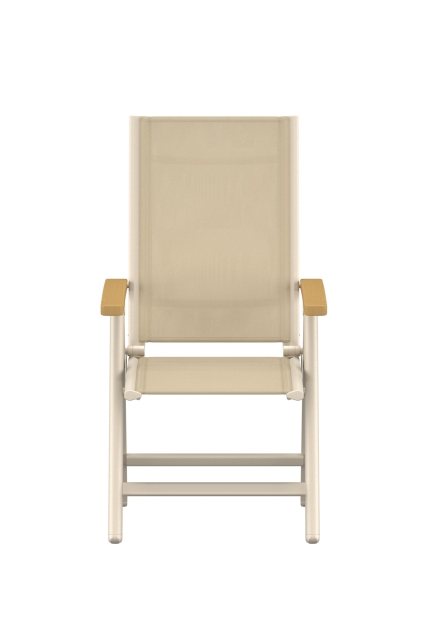 Panama positionsstol 2-pack - beige/teak