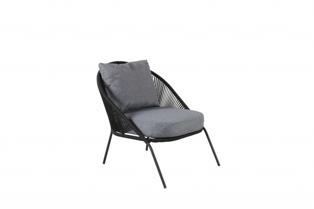 Lindos loungefåtölj 2-pack - black/black