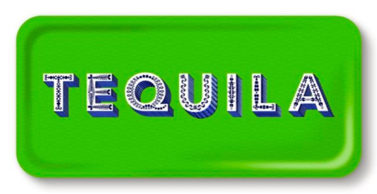 Tequila bricka 32x15 cm - grön