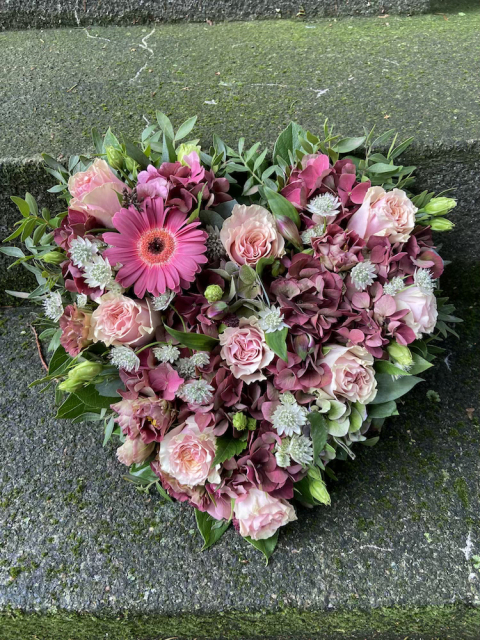 Hjärta begravning, mellan - rosa