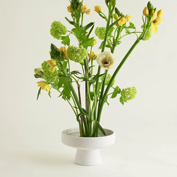 Ikebana keramikskål - vit