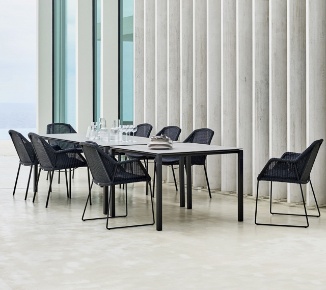 Pure matbord 100x100 cm - lava grey/flera bordsskivor