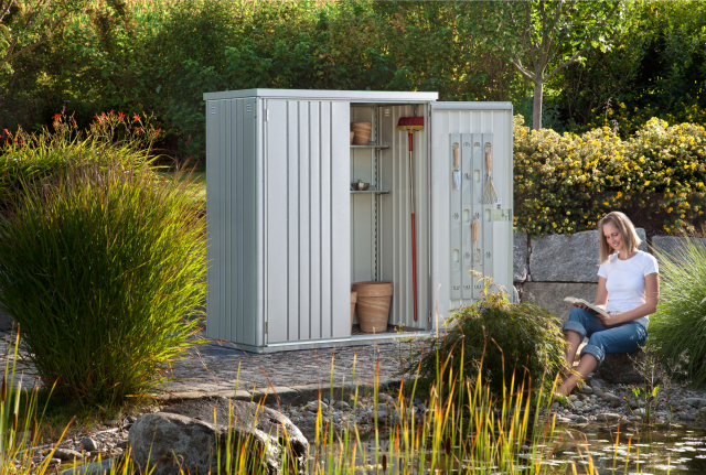 Redskapsskåp, fler storlekar -  metallic silver