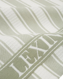 Icons kökshandduk i våfflad bomullstwill - sage green/white