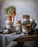 Emilia ljusstake S - floral beige