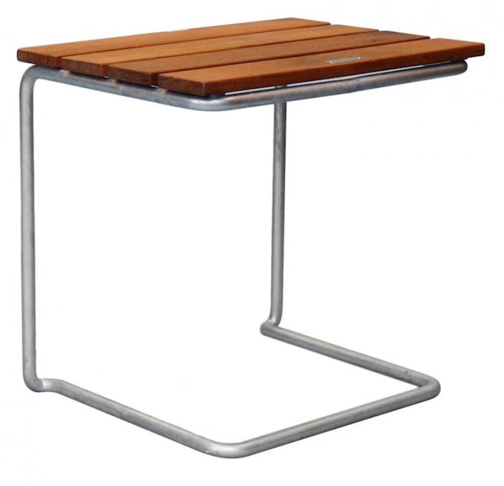 Fotpall A3 - obehandlad teak/varmförzinkat stativ i gruppen Utemöbler / Material / Teakmöbler / Övrigt - Teakmöbler hos Sommarboden i Höllviken AB (101996)
