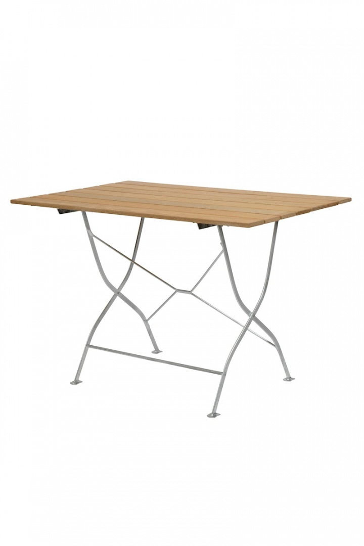 Bryggeribord 110x70 - oljad ek/varmförzinkat stativ i gruppen Utemöbler / Material / Teakmöbler / Bord - Teakmöbler hos Sommarboden i Höllviken AB (10252)