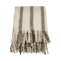 Morgan pläd 130x170 cm - creme/grön