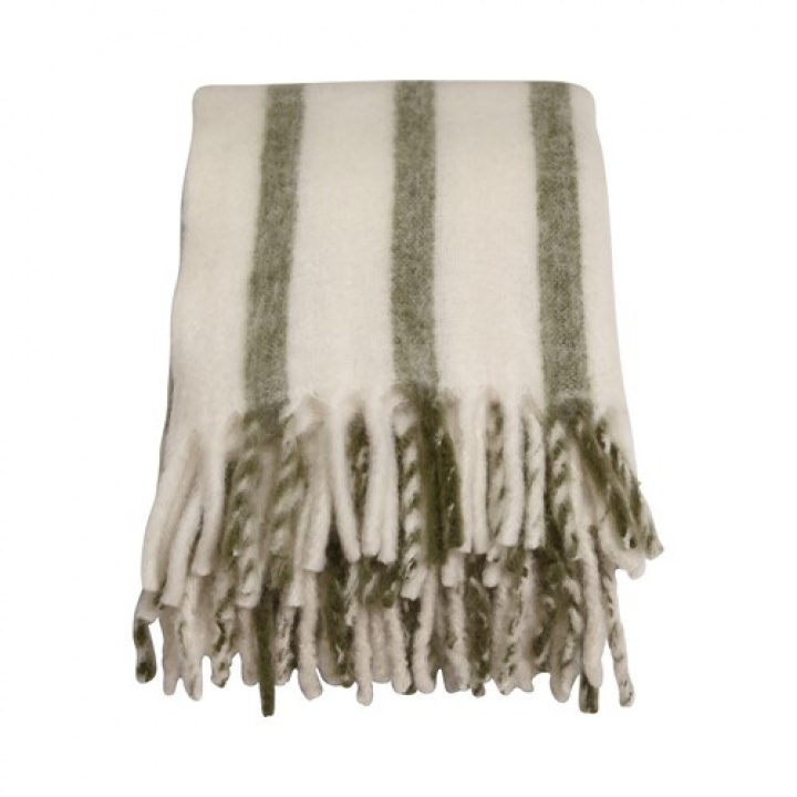 Morgan pläd 130x170 cm - creme/grön i gruppen Inredning / Textilier hos Sommarboden i Höllviken AB (104572)