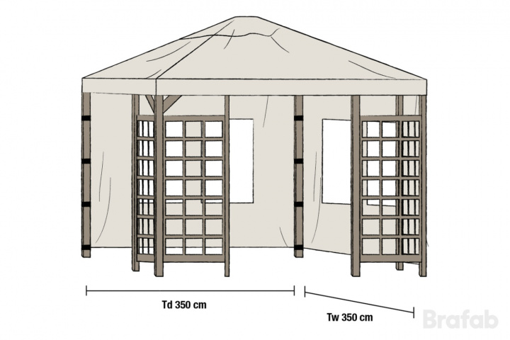 Hov sidovägg 3,5x3,5m 1 par - beige i gruppen Utemöbler / Tillbehör ute / Trädgårdstillbehör hos Sommarboden i Höllviken AB (1095-2)