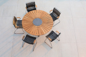 Circle matbord Ø 150 cm - grå/bambu