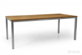 Hinton matbord 200x100x75 cm - teak/grå