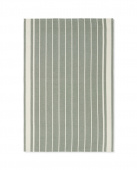 Striped linen/cotton kökshandduk - grön/vit