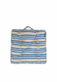 Striped cushion - oat/blue