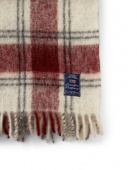 Checked Mohair ull-mix pläd - red/beige/white