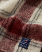 Checked Mohair ull-mix pläd - red/beige/white