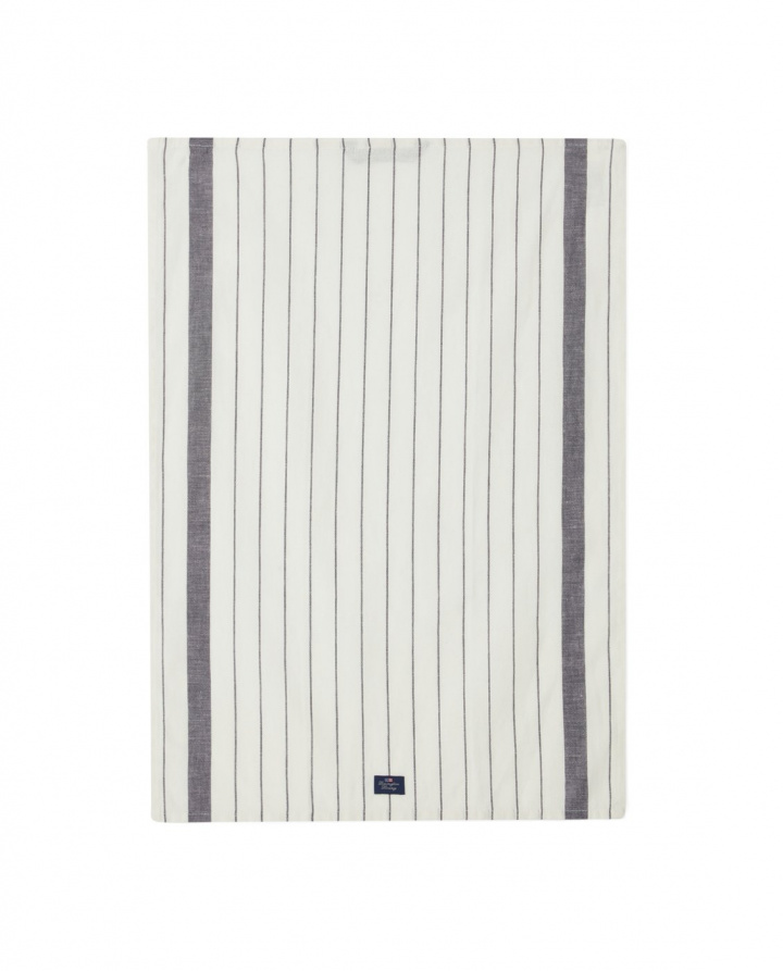 Striped Cotton/Linen kökshandduk - white/dark gray i gruppen Inredning / Textilier / Handdukar hos Sommarboden i Höllviken AB (12333010-1720-KT10)
