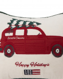 Holiday Car Organic Cotton Velvet kuddfodral - white/red multi