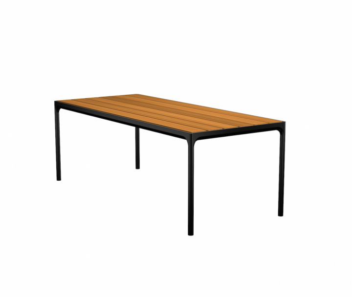 FOUR matbord 210x90 cm - bamboo/black i gruppen Utemöbler / Material / Aluminiummöbler / Matbord - Aluminiummöbler hos Sommarboden i Höllviken AB (12403-0324)
