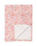 Printed Flowers Recycled Cotton bordsduk - coral/white