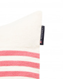 Embroidery Striped Linen/Cotton kuddfodral - offwhite/pink