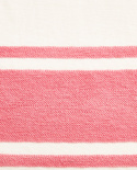Embroidery Center Striped Linen/Cotton kudde - offwhite/pink