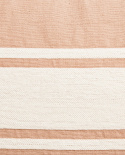 Embroidery Center Striped Linen/Cotton kudde - beige/offwhite