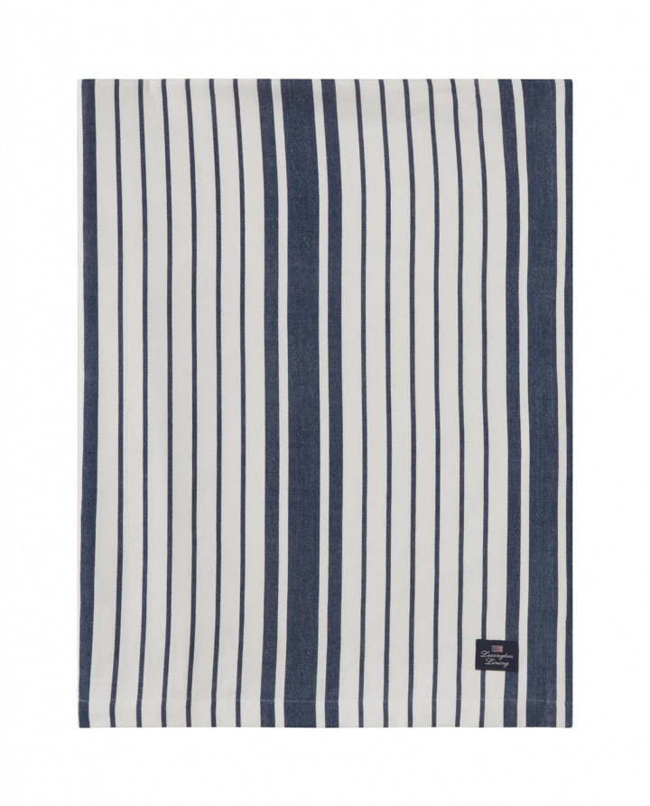 Striped organic cotton bordsduk - navy/white i gruppen Inredning / Textilier / Handdukar hos Sommarboden i Höllviken AB (12423000-5850-TC20)