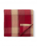 Checked Linen/Cotton bordsduk, 150x250 cm - red/beige