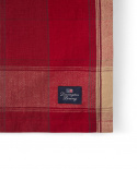 Checked Linen/Cotton bordsduk, 150x250 cm - red/beige