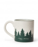 Happy Holidays Stoneware mugg - white/green