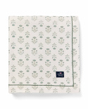 Floral Printed bordsduk, flera storlekar - white/eucalyptus