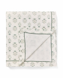 Floral Printed bordsduk, flera storlekar - white/eucalyptus