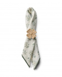 Floral Printed servett - white/eucalyptus