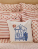 Beach House kuddfodral - white/blue/coral