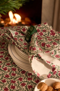 Flower Cotton servett - red/green/white