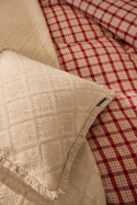 Jacquard kuddfodral med fransar - light beige