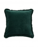 Jacquard kuddfodral med fransar - green