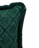 Jacquard kuddfodral med fransar - green
