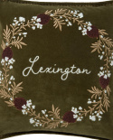 Wreath Velvet kuddfodral - olive/brown/white