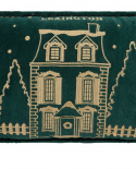 Winter House Velvet prydnadskudde - green/light beige