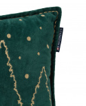 Winter House Velvet prydnadskudde - green/light beige