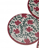 Flower glasunderlägg, 4-pack - red/green/white