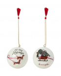 Julgranskulor i Papier mache, 2-pack - white/multi