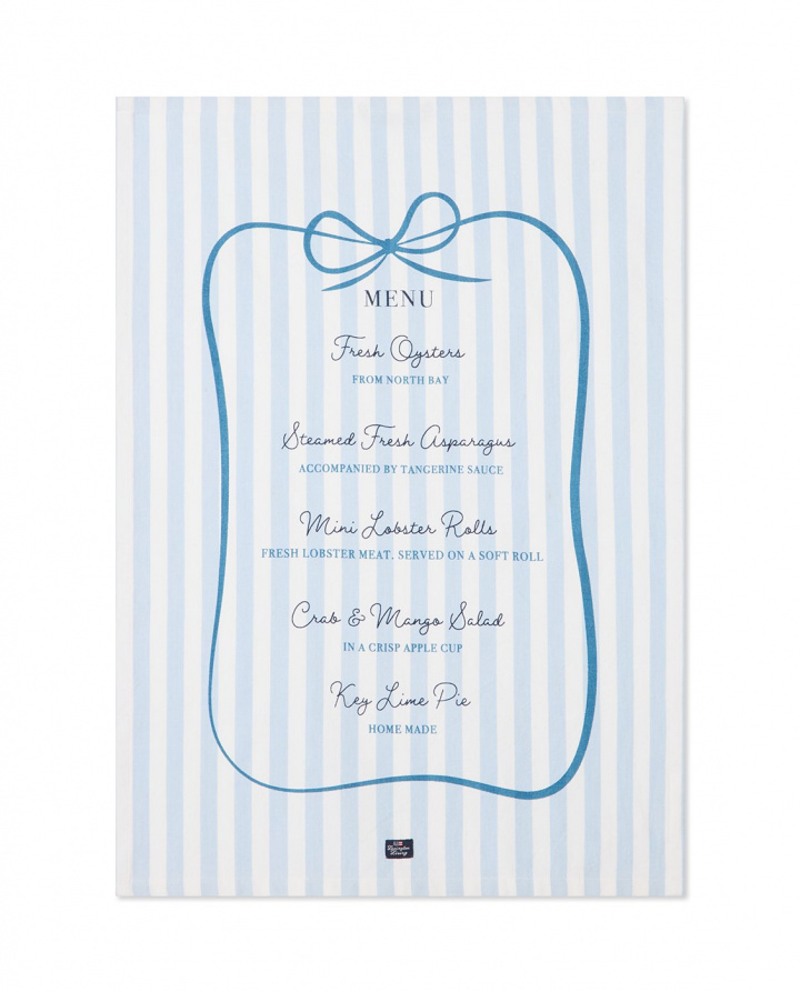 Party meny kökshandduk - blue/white i gruppen Inredning / Kök & Dukning / Kökstextilier hos Sommarboden i Höllviken AB (12613009-5600)